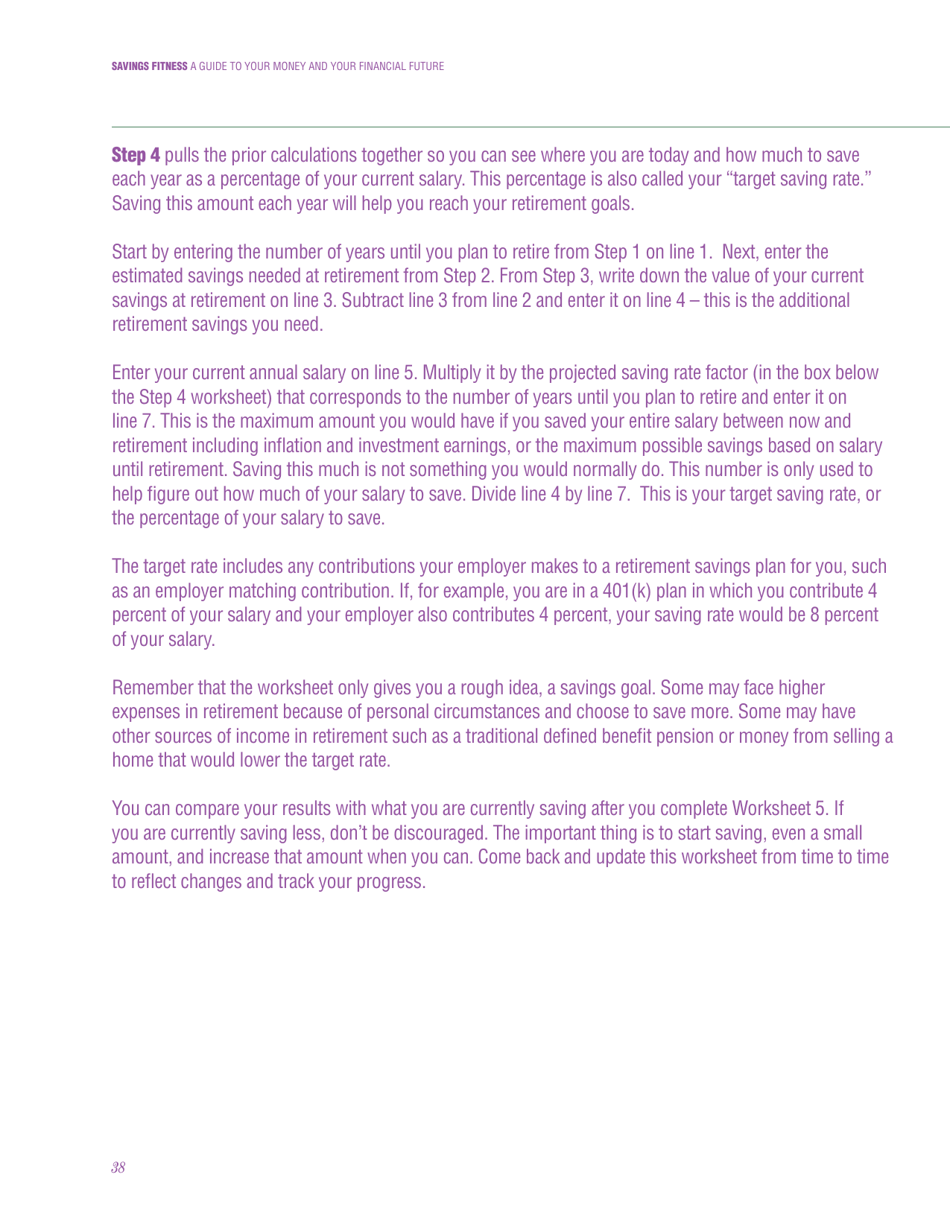 Savings Fitness: a Guide to Your Money and Your Financial Future, Page 40