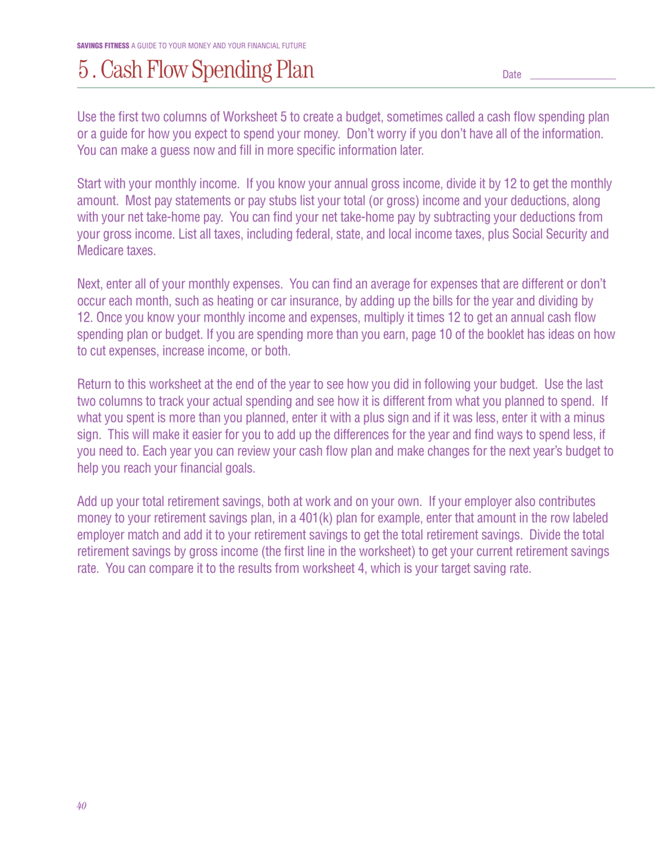 Savings Fitness: a Guide to Your Money and Your Financial Future, Page 42