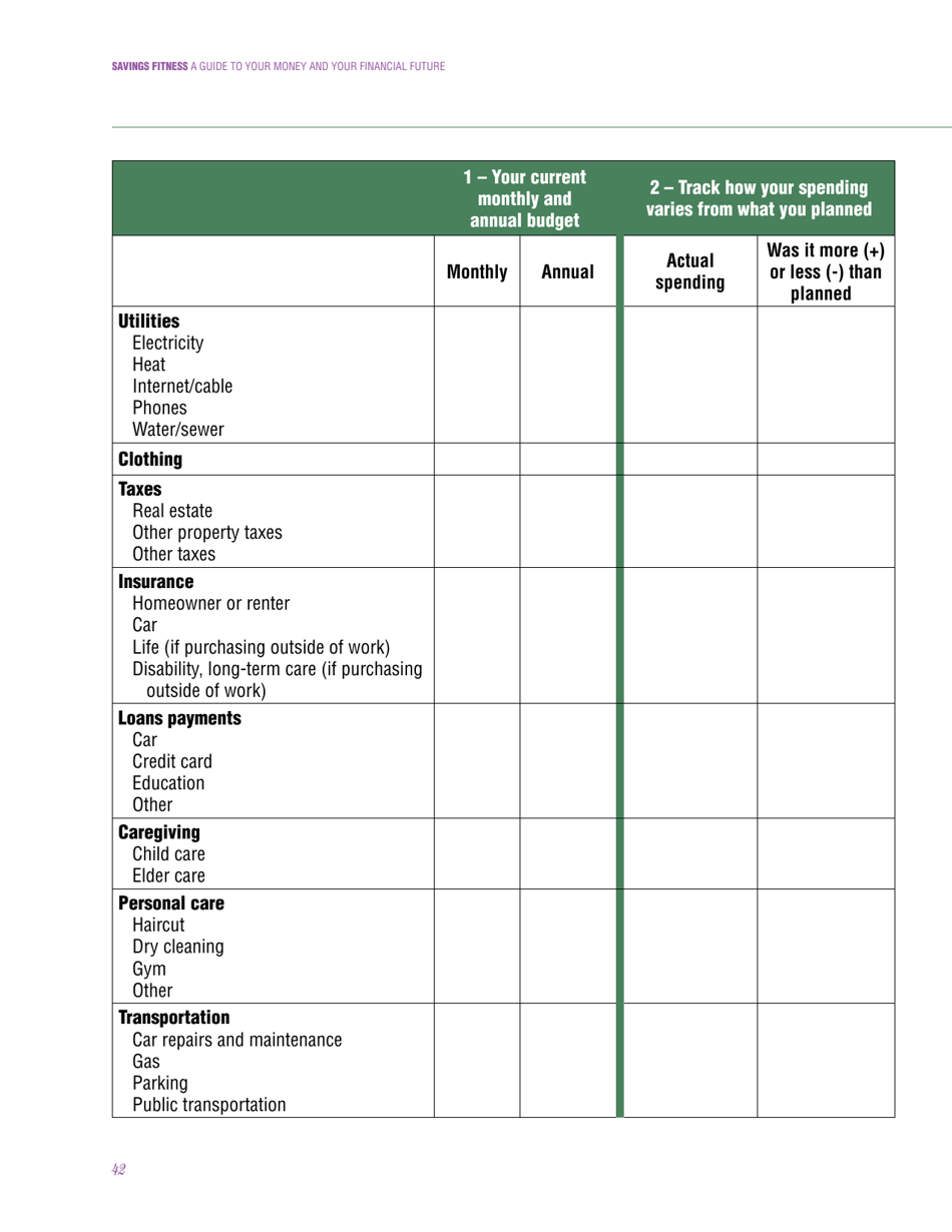 Savings Fitness: a Guide to Your Money and Your Financial Future, Page 44
