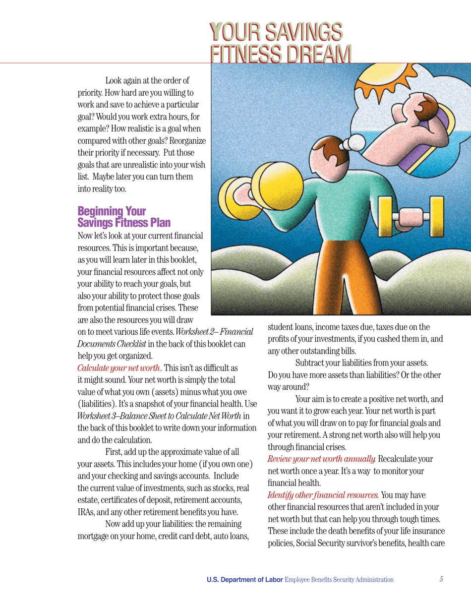 Savings Fitness: a Guide to Your Money and Your Financial Future, Page 7