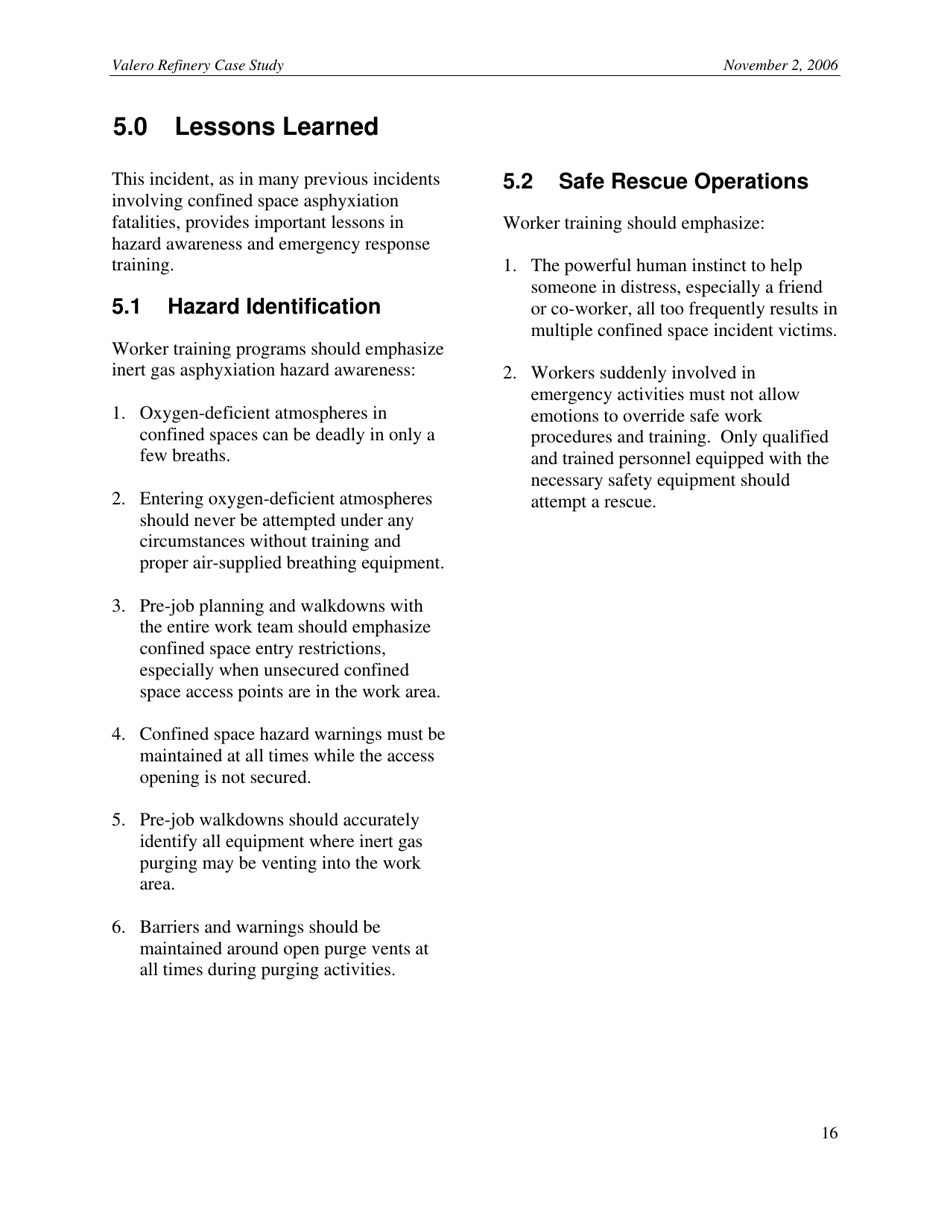 Case Study: Confined Space Entry - Worker and Would-Be Rescuer Asphyxiated (2006-02-i-De), Page 16