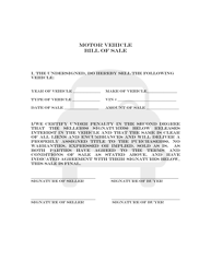 Motor Vehicle Bill of Sale Form - Phillips County, Colorado