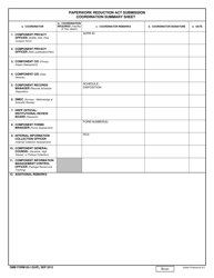 OMB Form 83-I (SUP) &quot;Paperwork Reduction Act Submission Coordination Summary Sheet&quot;