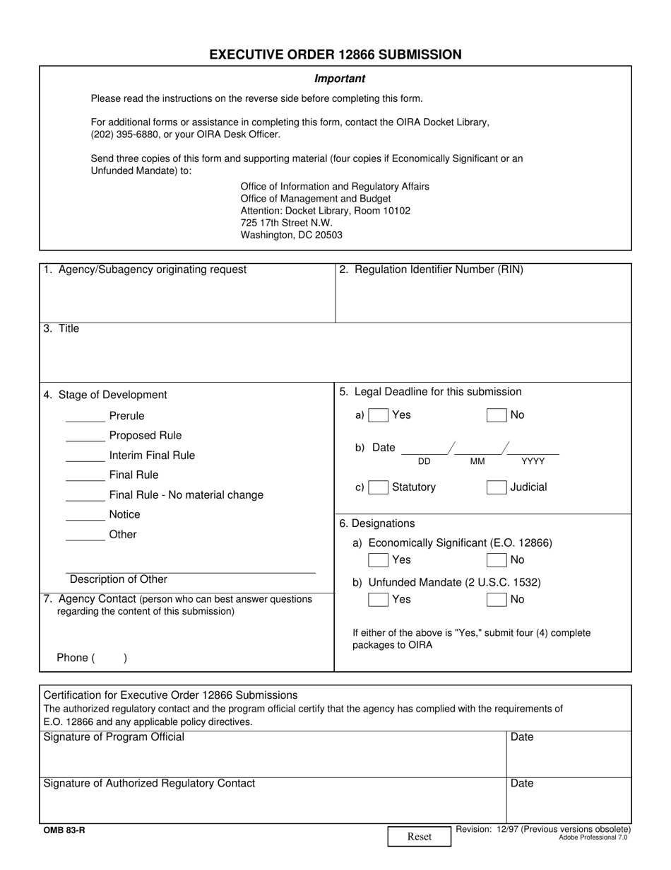 OMB Form 83-R - Fill Out, Sign Online and Download Fillable PDF ...