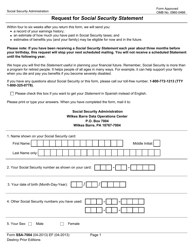 Form SSA-7004 "Request for Social Security Statement"