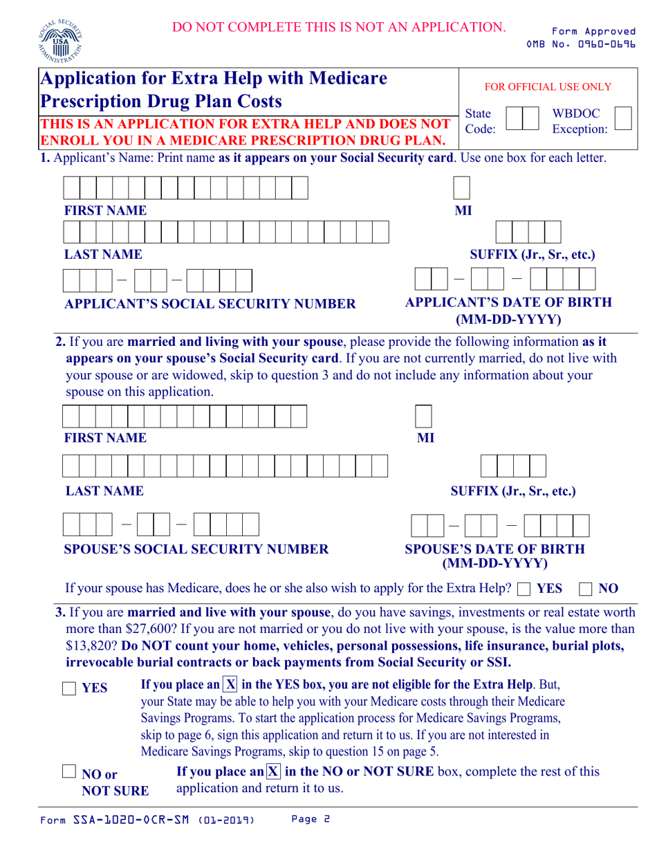 Form SSA1020OCRSM Fill Out, Sign Online and Download Printable PDF