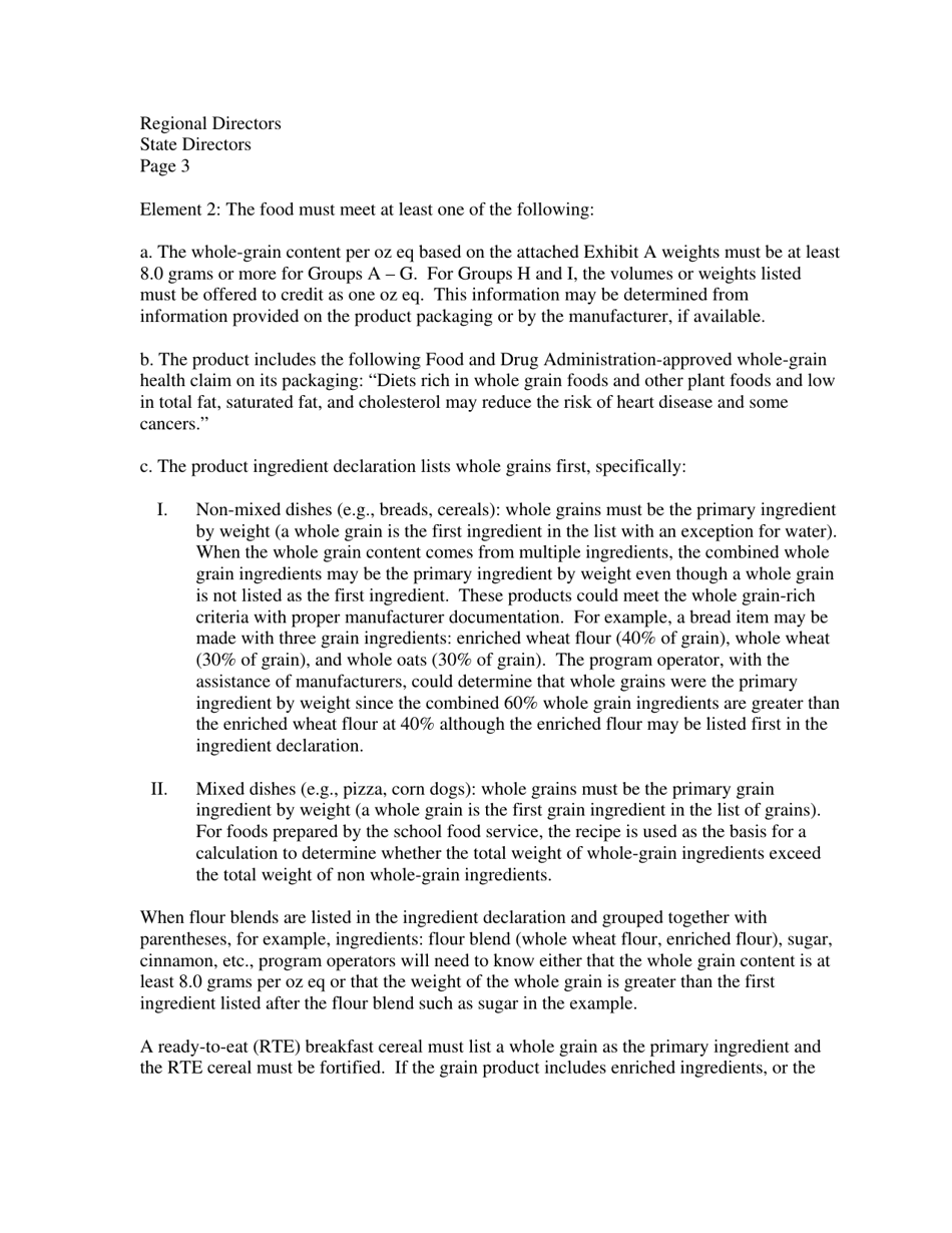 Sp 30-2012 - Grain Requirements for the National School Lunch Program and School Breakfast Program, Page 3