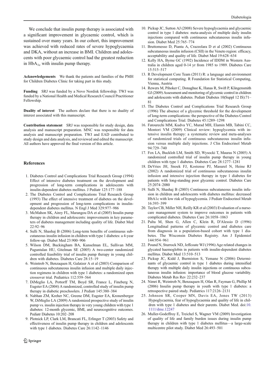 Long-Term Outcome of Insulin Pump Therapy in Children With Type 1 Diabetes Assessed in a Large Population-Based Casecontrol Study, Page 8