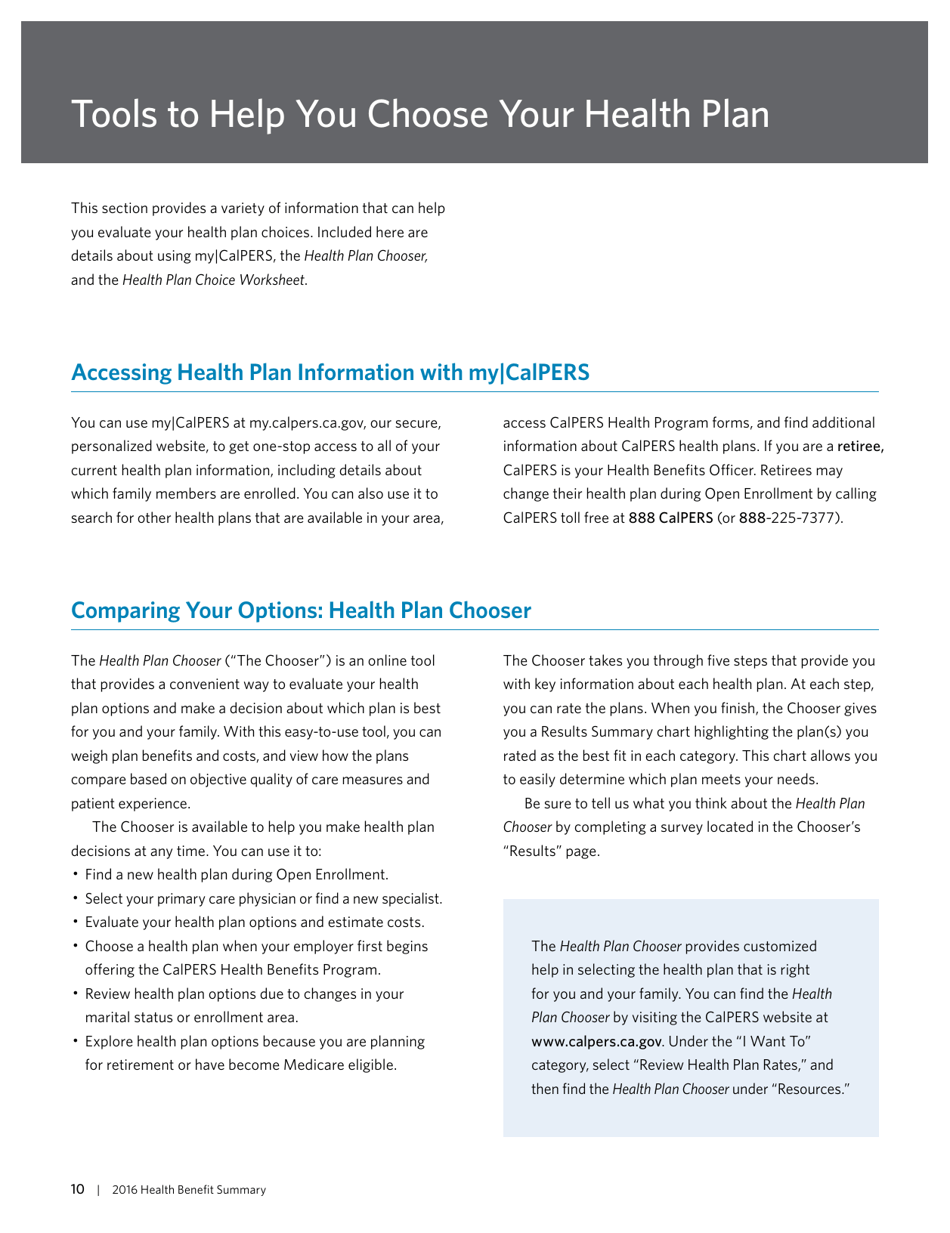 Health Benefit Summary - California, Page 13