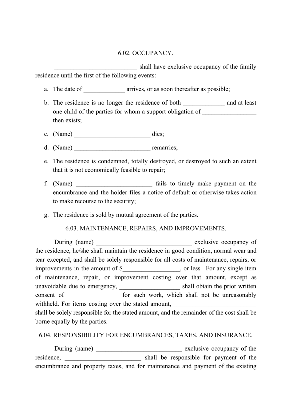 Divorce Agreement Template - Fill Out, Sign Online and Download PDF ...