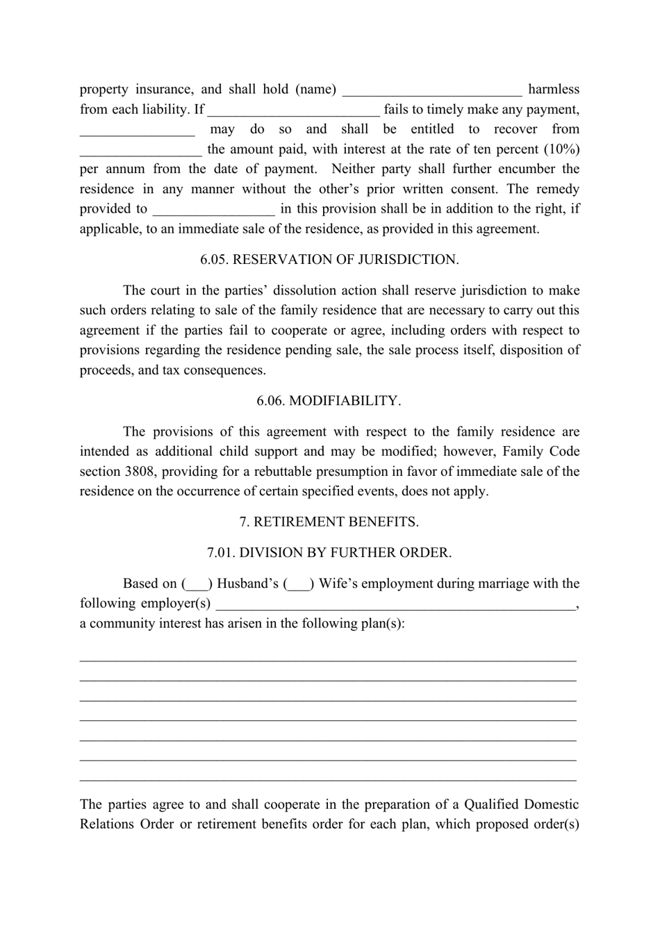 Divorce Agreement Template, Page 11