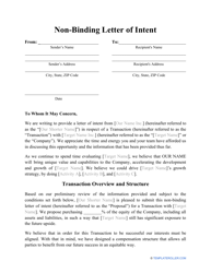 Non-binding Letter of Intent Template