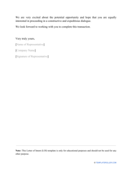 Non-binding Letter of Intent Template, Page 4