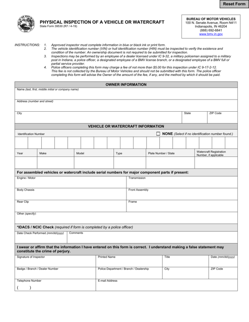 State Form 39530  Printable Pdf
