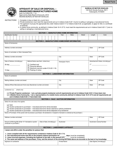 State Form 50635  Printable Pdf