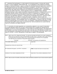 DA Form 1618 Application for Detail as Student Officer at a Civilian Educational Institution or at Training With Industry, Page 2