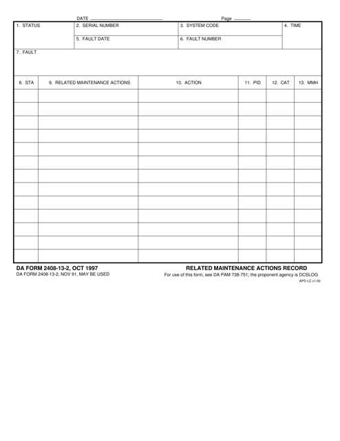 DA Form 2408-13-2  Printable Pdf