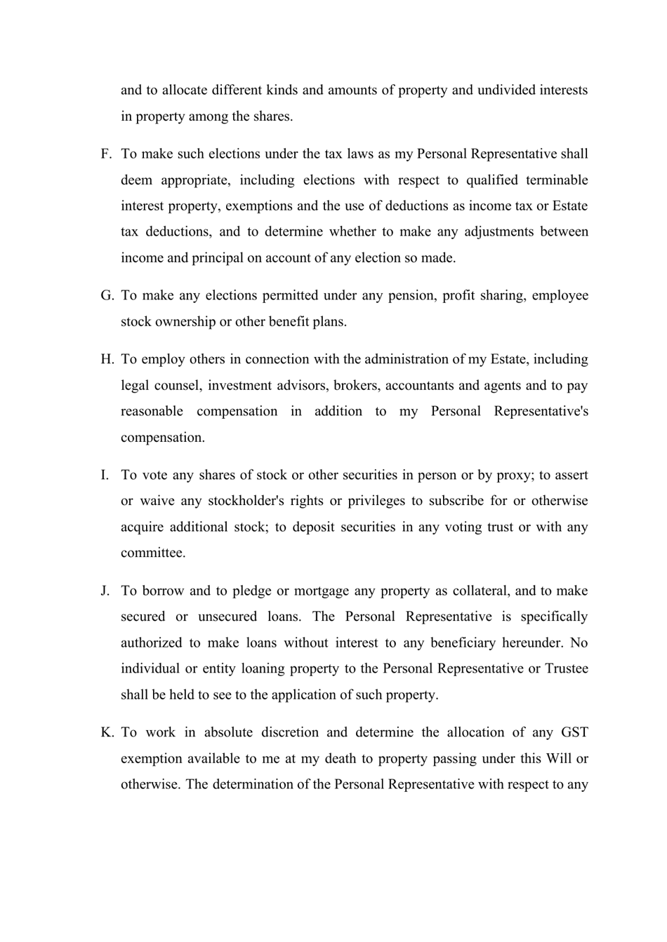 Last Will and Testament Template - Indiana, Page 11
