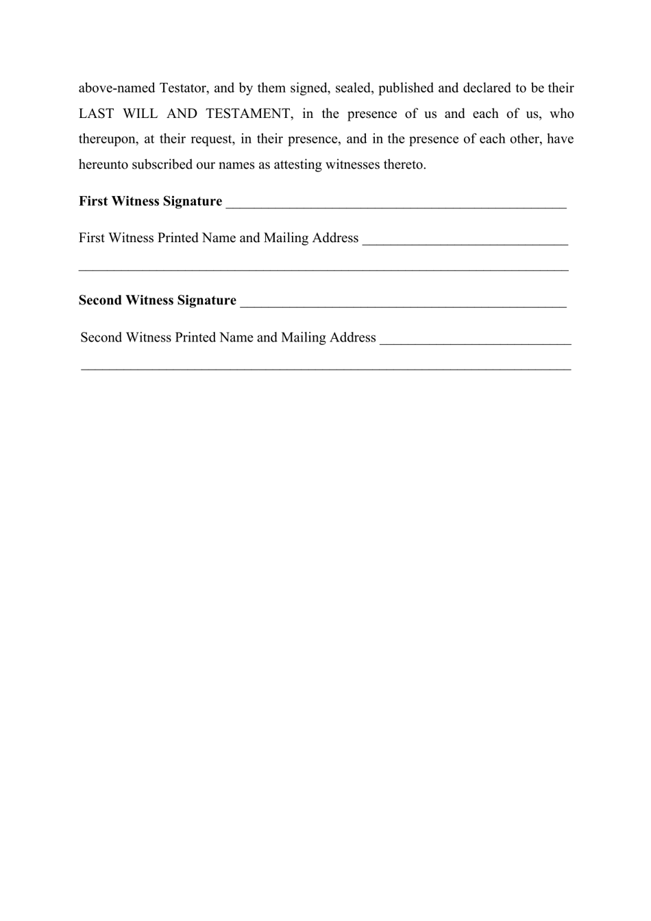 Kentucky Last Will and Testament Template Download Printable PDF