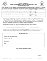 Form DESPP-417-C Application for Ammunition Certificate - Connecticut, Page 2