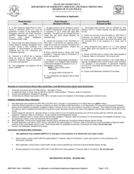 Form DPS-769-C &quot;Instructions to Applicant (New and Renewal of Pistol Permits and Certificates)&quot; - Connecticut