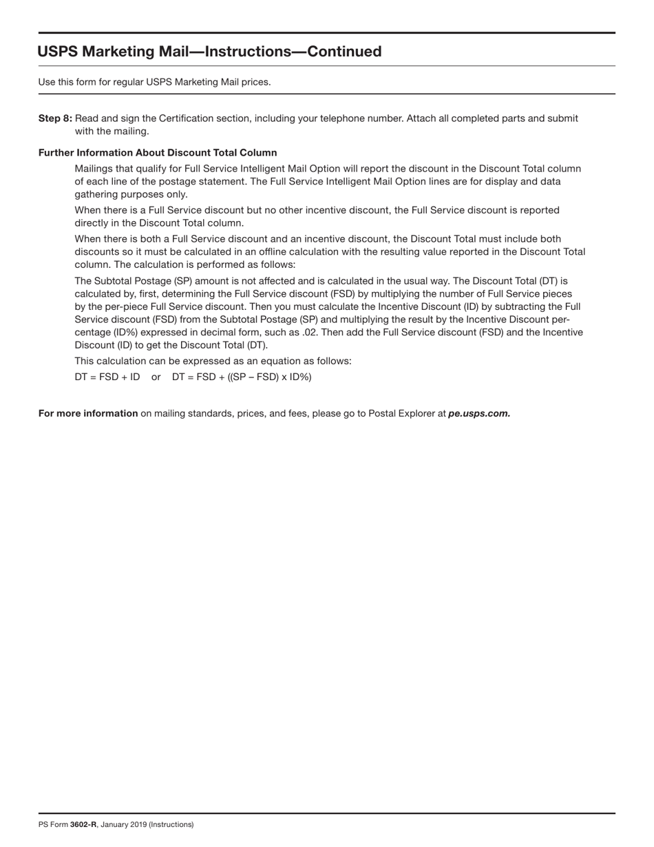 PS Form 3602-R Postage Statement - USPS Marketing Mail, Page 13