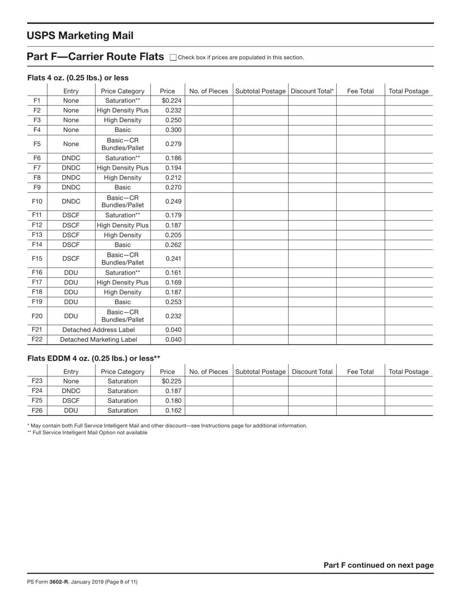 PS Form 3602-R Postage Statement - USPS Marketing Mail, Page 8