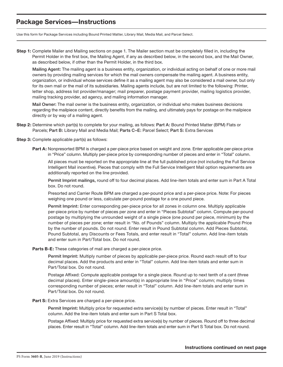 PS Form 3605-R Postage Statement - Package Services, Page 10