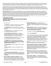 Form HUD-27054 Loccs Voice Response System Access Authorization, Page 2