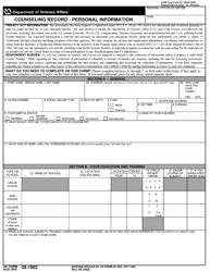 Document preview: VA Form 28-1902 Counseling Record - Personal Information