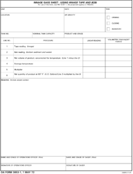 Document preview: DA Form 3853-1 Innage Gage Sheet (Using Innage Tape and Bob)