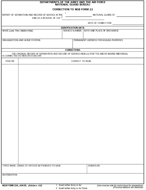 NGB Form 22A  Printable Pdf