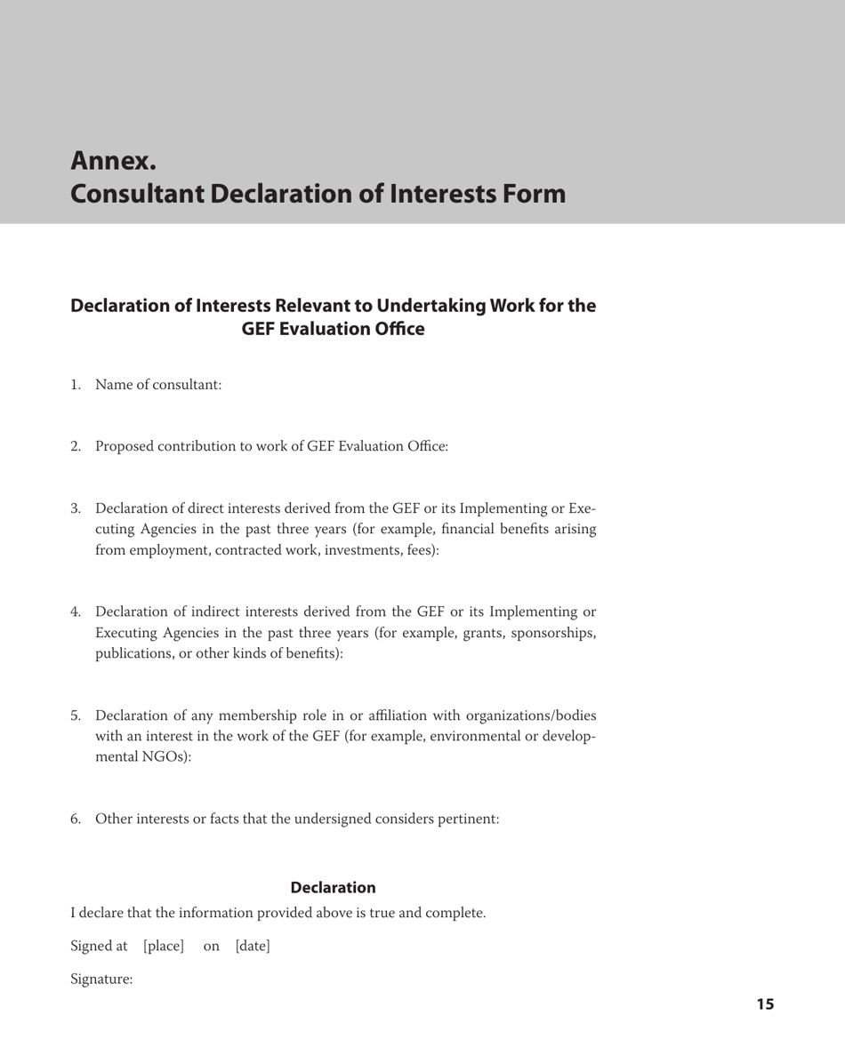 Gef Evaluation Office Ethical Guidelines, Page 23