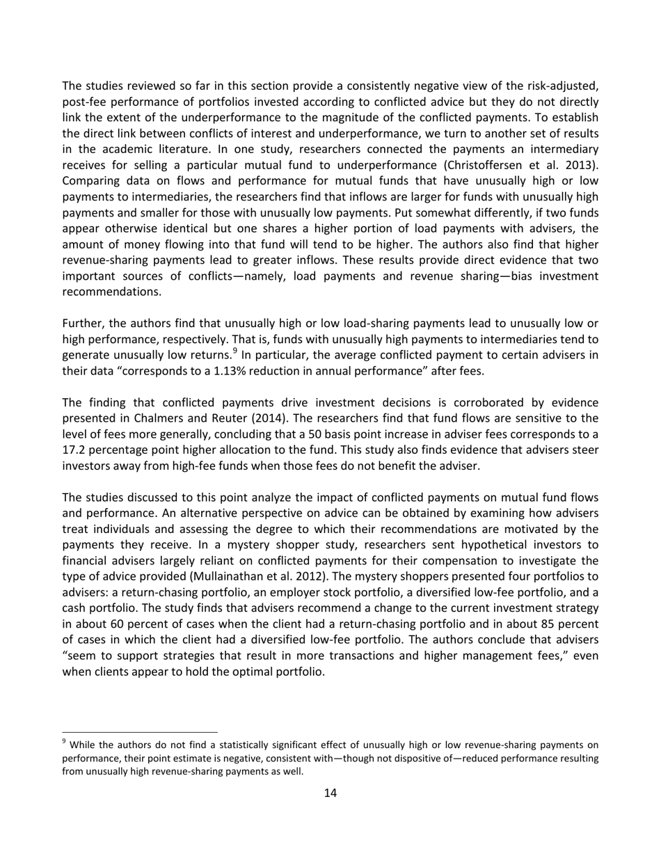 The Effects of Conflicted Investment Advice on Retirement Savings, Page 15