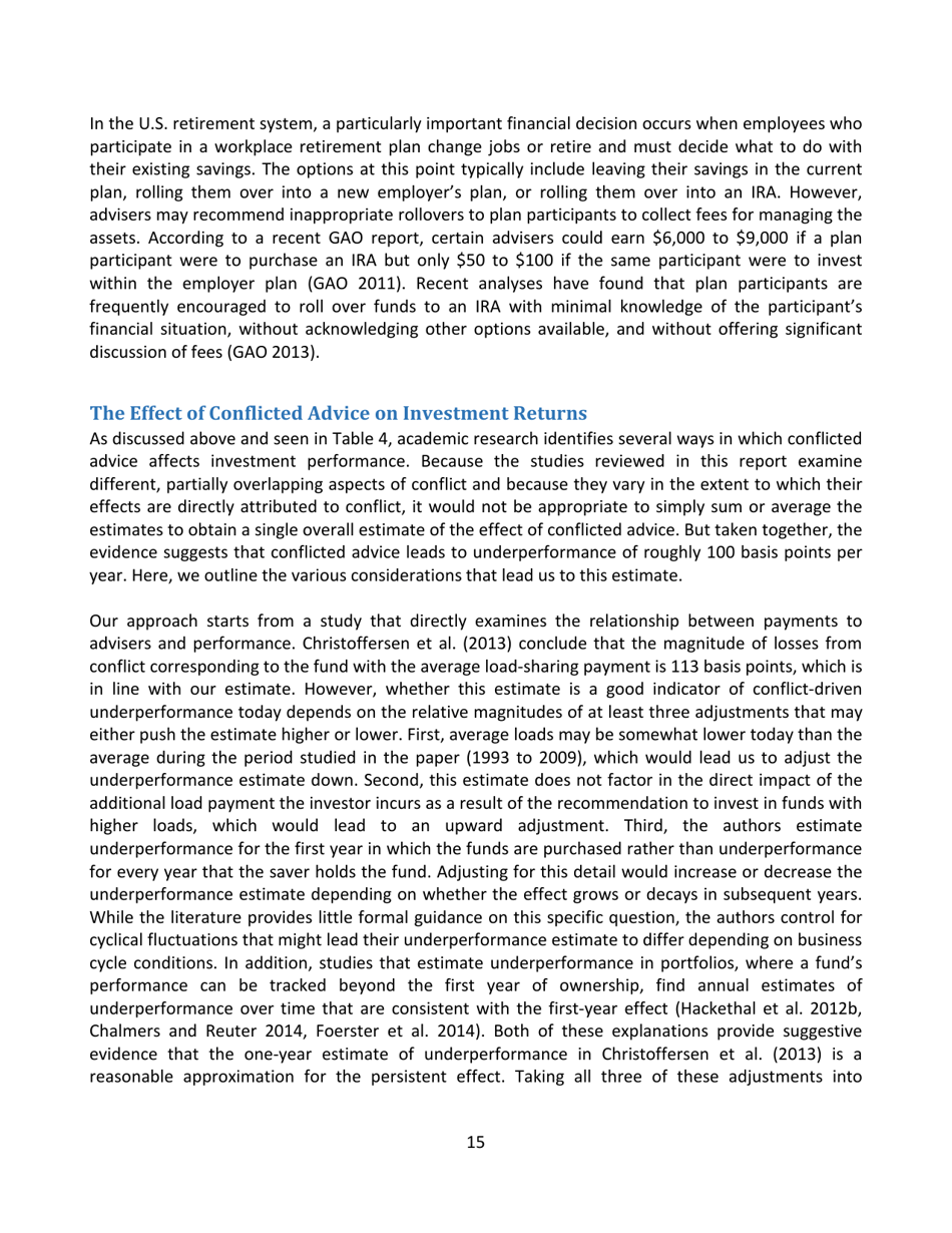 The Effects of Conflicted Investment Advice on Retirement Savings, Page 16