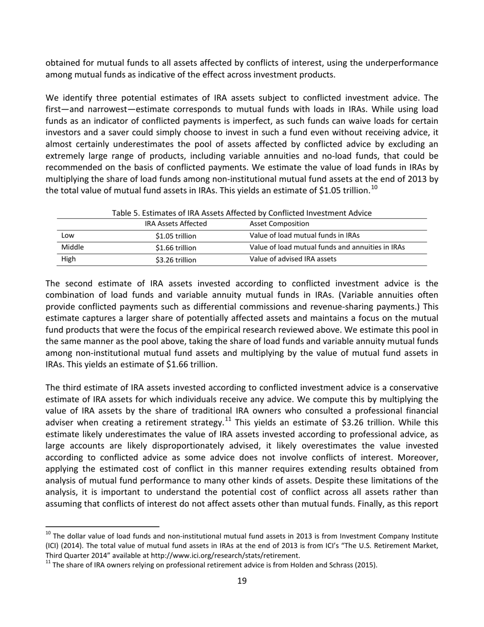 The Effects of Conflicted Investment Advice on Retirement Savings, Page 20
