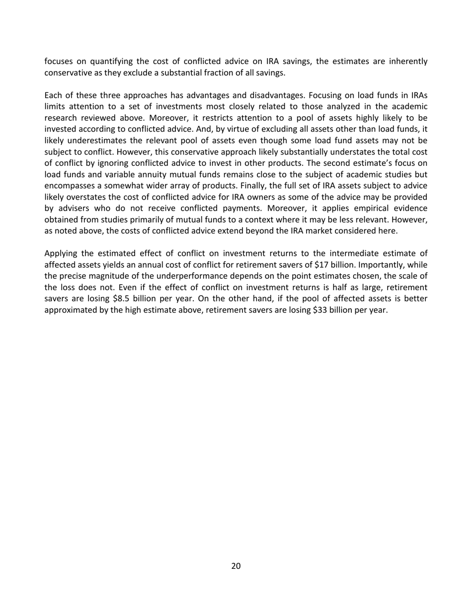 The Effects of Conflicted Investment Advice on Retirement Savings, Page 21