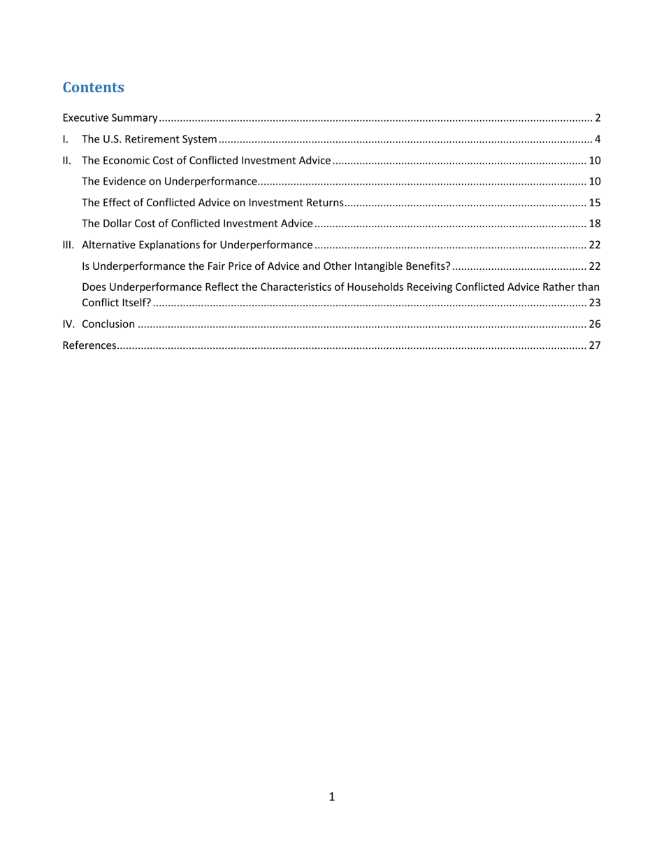 The Effects of Conflicted Investment Advice on Retirement Savings, Page 2