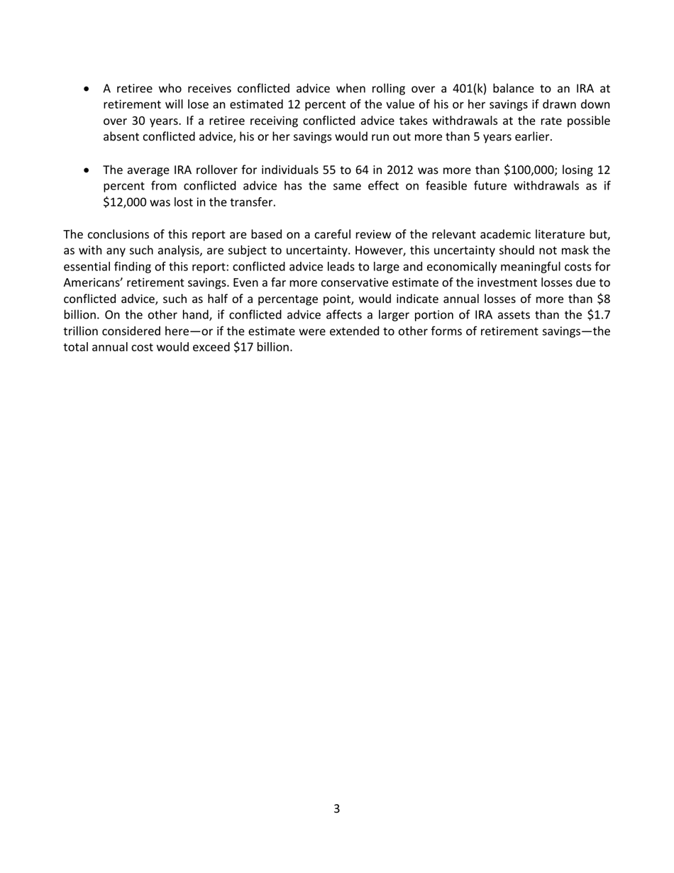 The Effects of Conflicted Investment Advice on Retirement Savings, Page 4