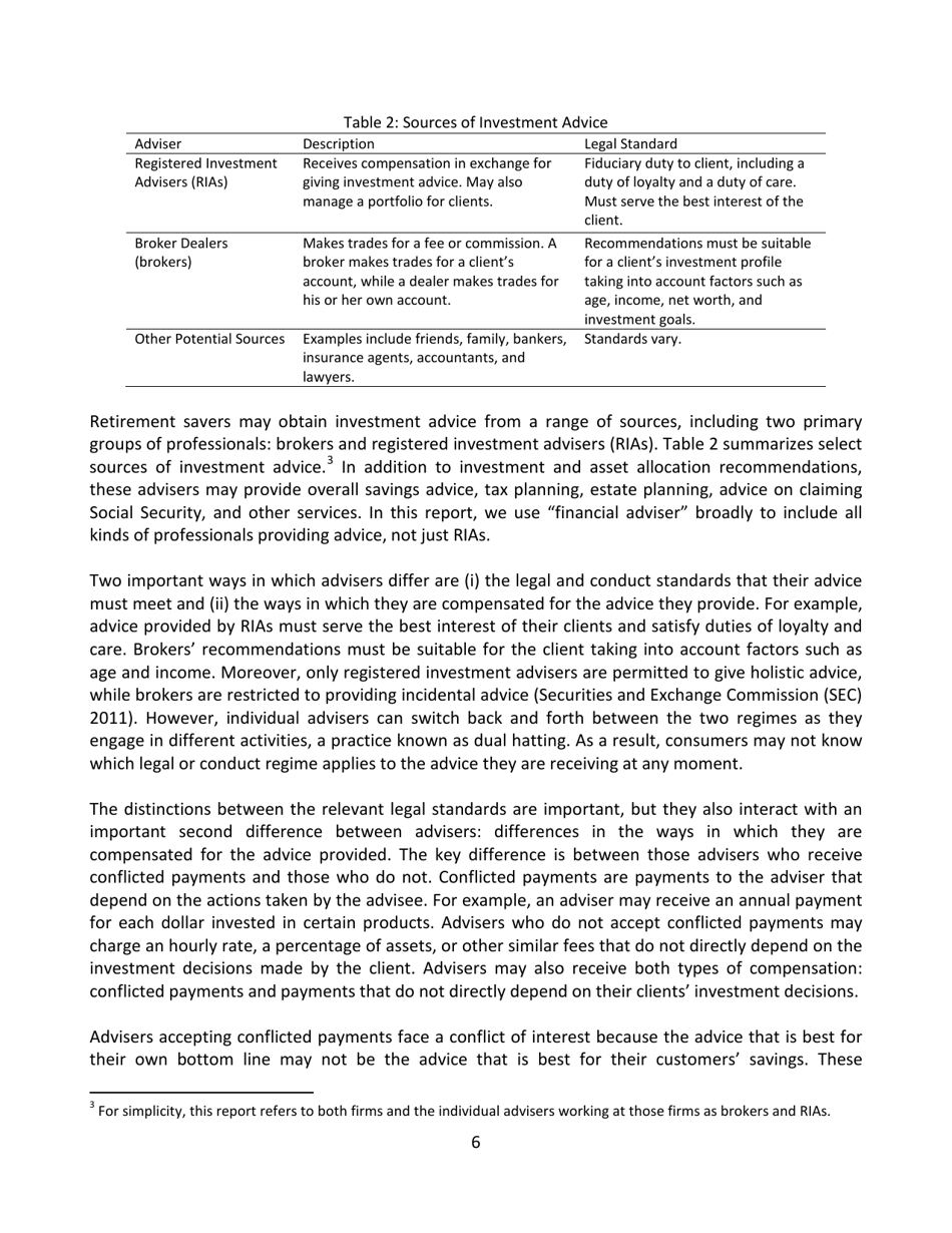 The Effects of Conflicted Investment Advice on Retirement Savings, Page 7