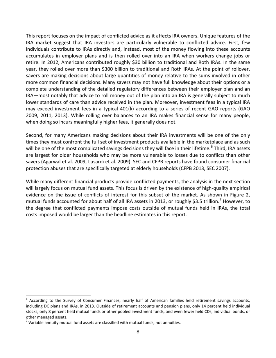 The Effects of Conflicted Investment Advice on Retirement Savings, Page 9
