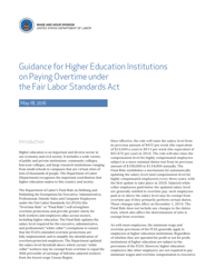 Document preview: Guidance for Higher Education Institutions on Paying Overtime Under the Fair Labor Standards Act