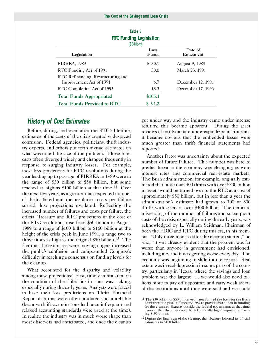 The Cost of the Savings and Loan Crisis: Truth and Consequences - Timothy Curry, Lynn Shibut, Page 4