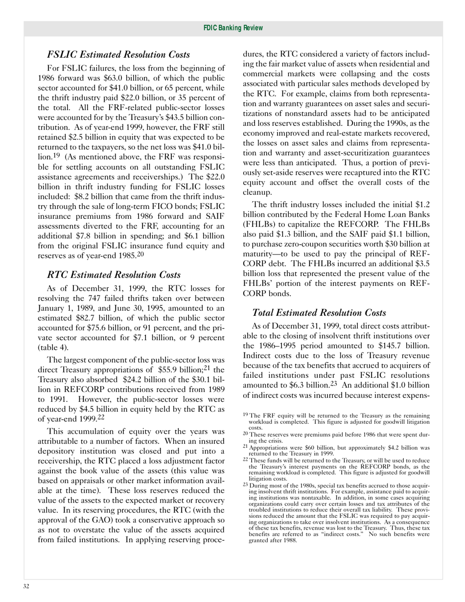 The Cost of the Savings and Loan Crisis: Truth and Consequences - Timothy Curry, Lynn Shibut, Page 7