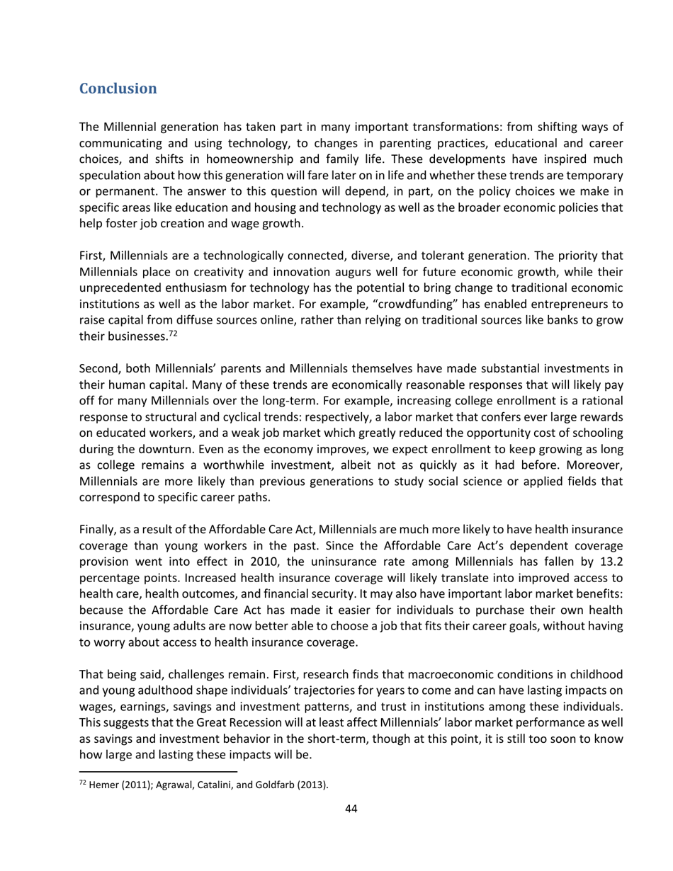 15 Economic Facts About Millennials - the Council of Economic Advisers, Page 44