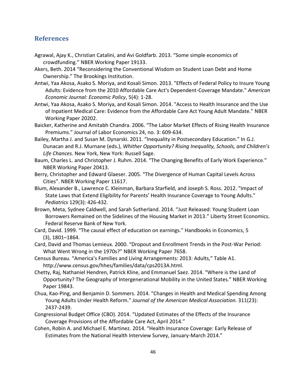 15 Economic Facts About Millennials - the Council of Economic Advisers, Page 46
