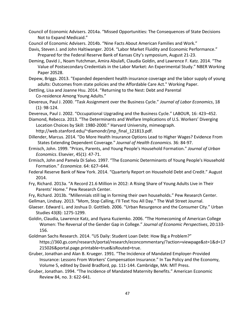 15 Economic Facts About Millennials - the Council of Economic Advisers, Page 47