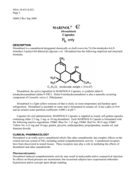 Document preview: Marinol (Dronabinol) Capsules - Drug Description, Indications & Dosage