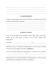 Last Will and Testament Template - Washington, Page 7