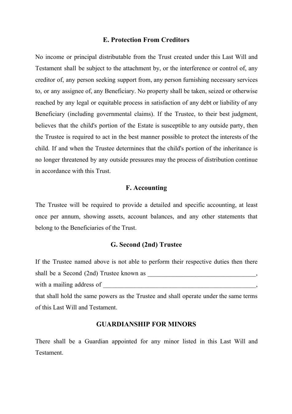 Last Will and Testament Template - New Jersey, Page 5